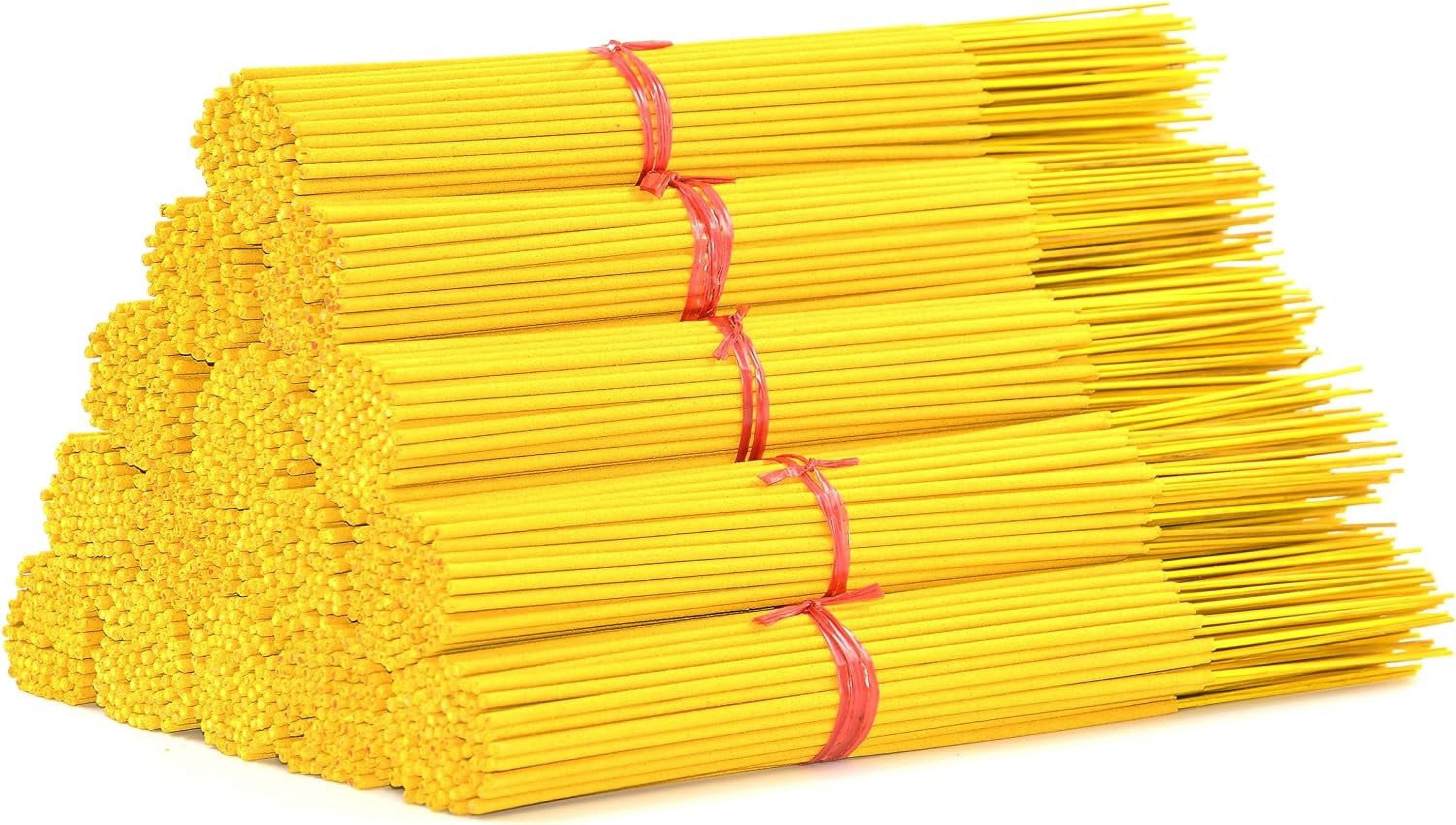 10000 Unscented (Yellow) Incense Sticks 11" Bulk Wholesale - 100% Natural Joss and Bamboo Punk Blanks - Great for DIY Aromatherapy Incense Making.