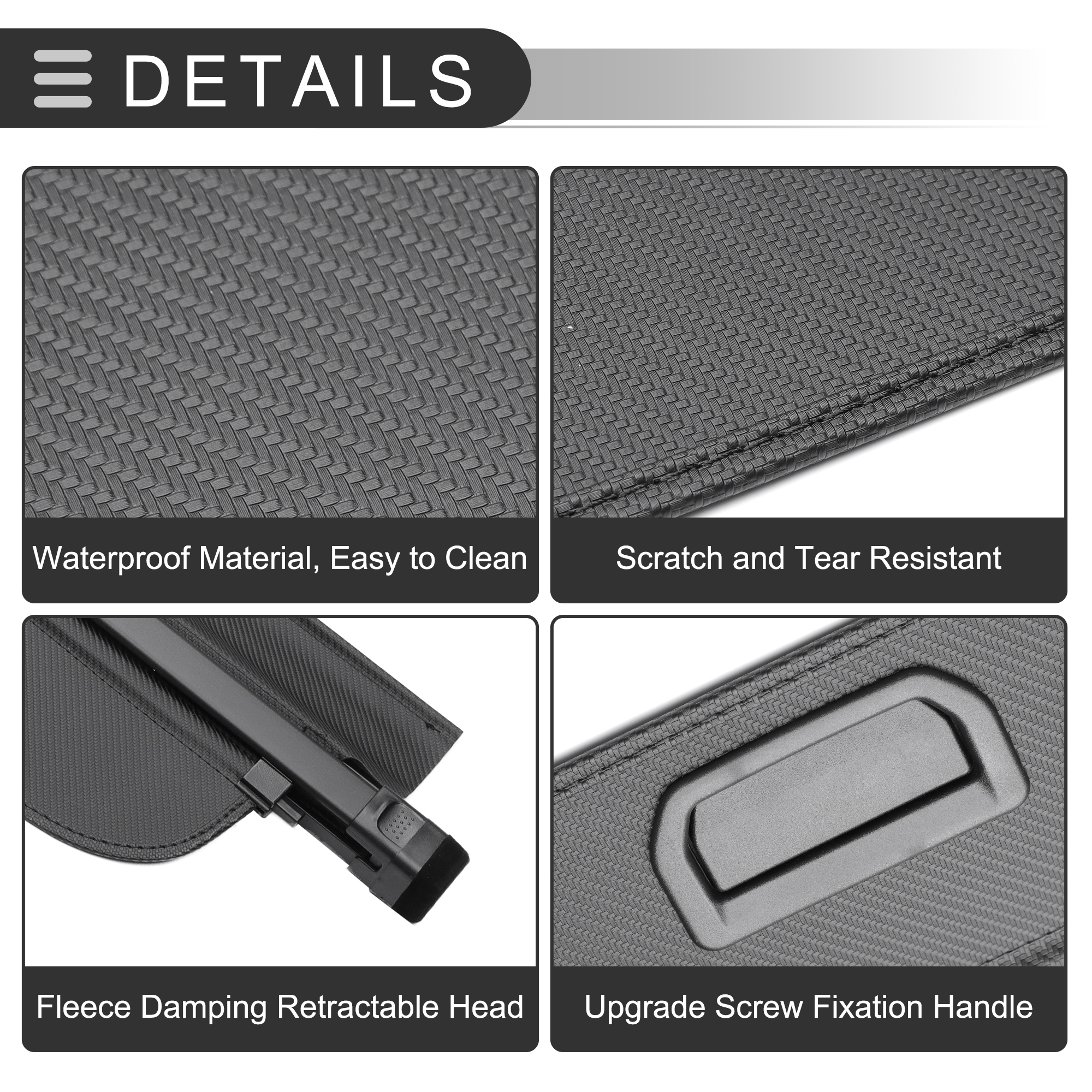 Unique Bargains Retractable Cargo Cover for Subaru Rear Trunk Shelf Shield Shade Black
