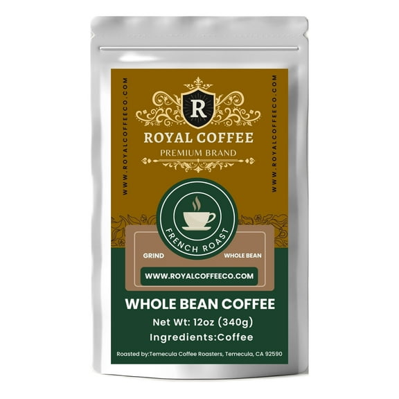 Royal French Roast Freshly Roasted Coffee, (French Roast) (Whole Bean)