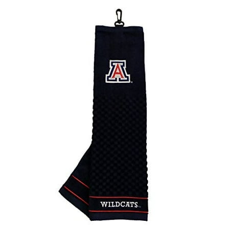 Team Golf NCAA Arizona Wildcats Embroidered Golf Towel, Checkered Scrubber Design, Embroidered Logo