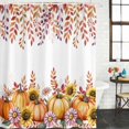 thumbnail image 2 of Orange Pumpkins Sunflowers Shower Curtain, Waterproof Shower Curtains for Bathroom, Fall Eucalyptus Leaves Country Washable Fabric Bathtub Curtain Set Bath Decor with 12 Hooks Stall 36"x72", 2 of 8