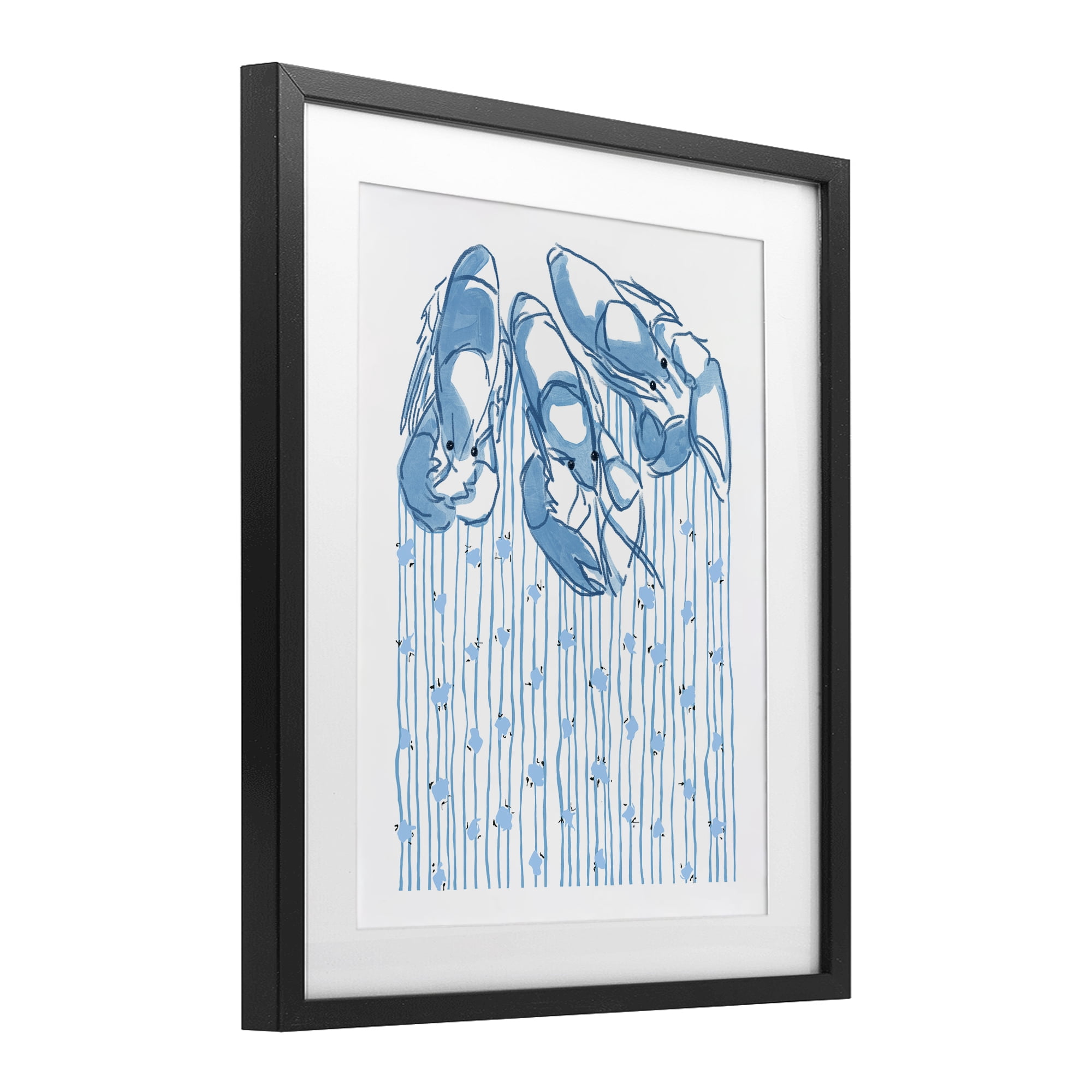 Stupell Industries Lobster Trio with Strings Black Framed Print Under Glass, design by Melissa Tilley