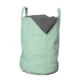 thumbnail image 1 of Retro Laundry Bag, Concept of Concentric Circles Overlapping Natural Geometric Details Monotone, Basket with Handles Drawstring Closure for Laundromats, 13" x 19", Sea Green and White, by Ambesonne, 1 of 4