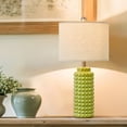 thumbnail image 4 of Oneach 24.5" Ceramic Table Lamp Set of 2 Modern Light Green Bedside Nightstands Lamps for Bedroom Living Room, 4 of 9