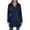 Navy-1, variant on Women Wool Pea Coat Long Sleeve Hooded Long Winter Warm Thick Leather Jackets Zip Up Trench Outerwears Pockets