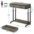thumbnail image 2 of YYAo End Table, Side End Table,Height Adjustable Desk, Mobile Side Table Portable Desk with Drawers,Gray, 2 of 4