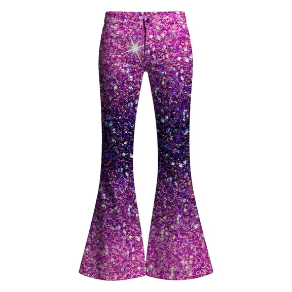 Little Girls Flare Leggings Pants Sequin Print Bottom Fit For Back To School Casual Joggers Girls Sweatpants With Pocket Size 5-6T