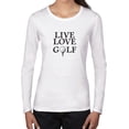 thumbnail image 1 of Live Love Golf - with Golf Ball & Tee - Golfing Women's Long Sleeve Grey T-Shirt, 1 of 2