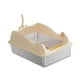 thumbnail image 5 of Caja de arena abierta Bandeja de arena para mascotas con parte superior abierta Entrada baja Gran capacidad Portátil para gatos Caqui, 5 of 9