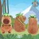 thumbnail image 4 of Mottoys Capybara Cute Plush - Peluches de animales de peluche de 8 pulgadas - Juguete para niños con mochila de tortuga - Almohada suave para decoración del hogar - Figuras abrazadas para niños y niña, 4 of 5
