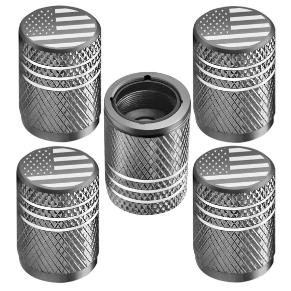 Tapas De Vástago De Válvula De Neumático Para Tapa De Neumático De Automóvil, Paquete De 5, Resistente A La Corrosión, A Prueba De Fugas, Aleación Premium, Bandera Estadounidense, Universal, Para Auto