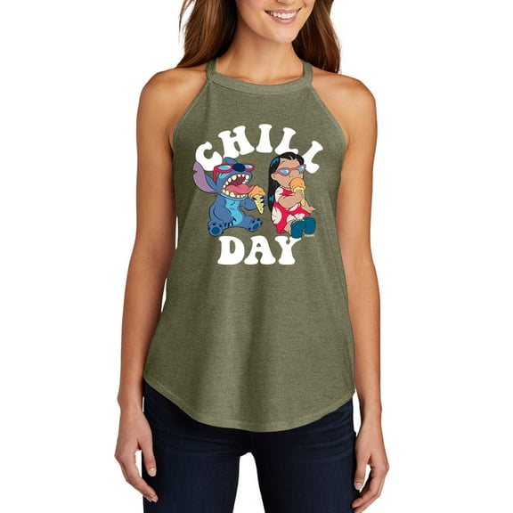Lilo & Stitch- Chill Day - Ice Cream - Juniors Cropped Pullover Hoodie