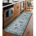 thumbnail image 2 of Garvee 2'x6' Vintage Floral Print Runner Rug Botanical Carpet, Washable Rug with Non-Slip Backing for Hallway BedRoom Kitchen, Blue, 2 of 7