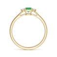 thumbnail image 2 of Angara Natural 0.2 Ct. Emerald with Diamond Stackable Ring in 14K Yellow Gold for Women (Ring Size: 3.5), 2 of 8