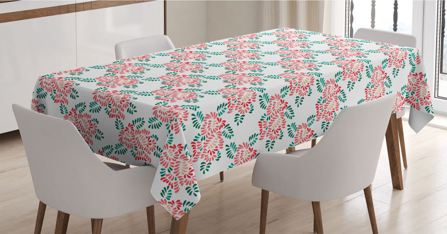 Dining Room Kitchen Rectangular Table Cover Multicolor Colorful Garden Art Nature Revival Concept with Fresh Summer Flowers Pattern Image 52 X 70 Ambesonne Flower Tablecloth