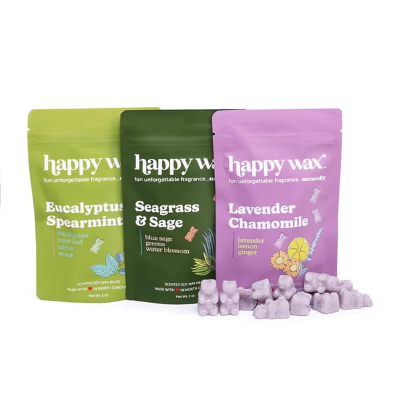 Mezcla de spa Wax Melts Happy Wax, con aroma a soja natural, 180 ml
