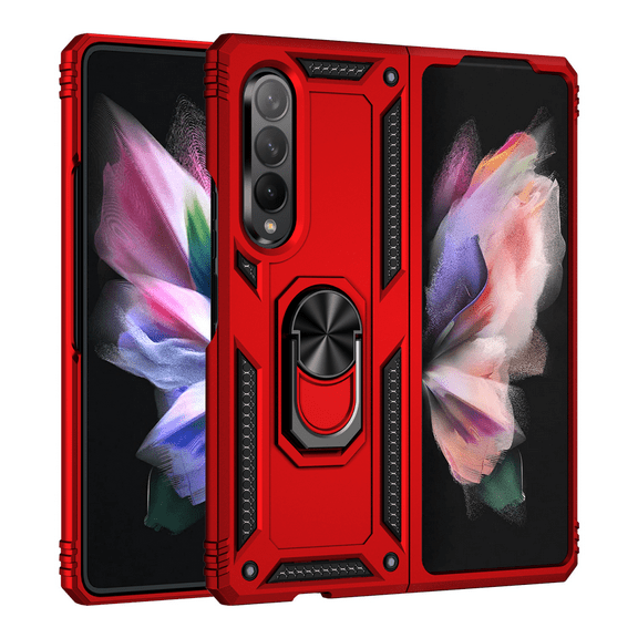 For Samsung Galaxy Z Fold 3 5G Case Z Fold 3 Silicone Heavy Duty Phone Case Samsung Z Fold 3 5G Magnetic Case Samsung Z Fold 3 5G Red