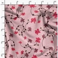 thumbnail image 2 of Soimoi Cotton Poplin Pink Fabric By the Yard - 42 Inch Wide - Leaves & Lotus Floral Print Material - Tranquil and Botanical Designs for Stylish Creations Printed Fabric, 2 of 6