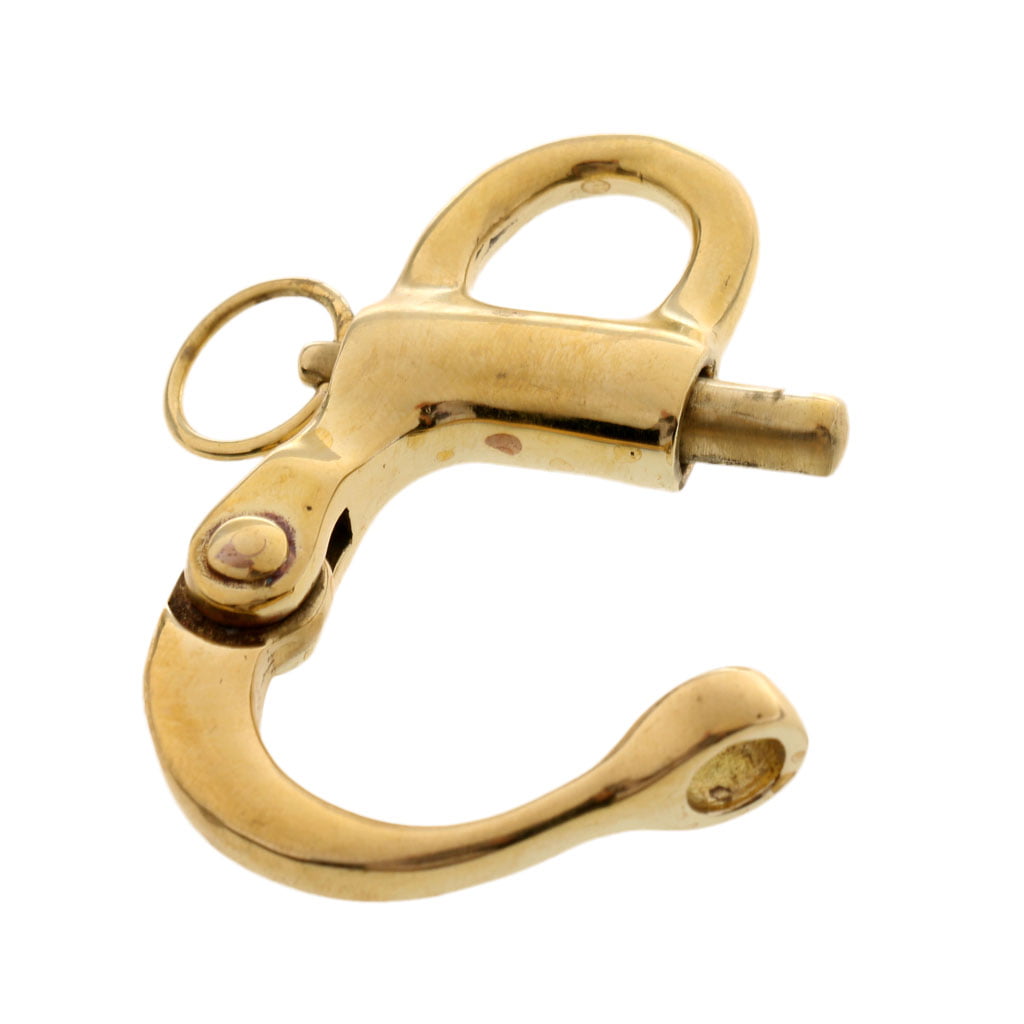 2" Pure Copper Fixed Bail Snap Shackle for Sailing Boat Yacht Gold 50mm