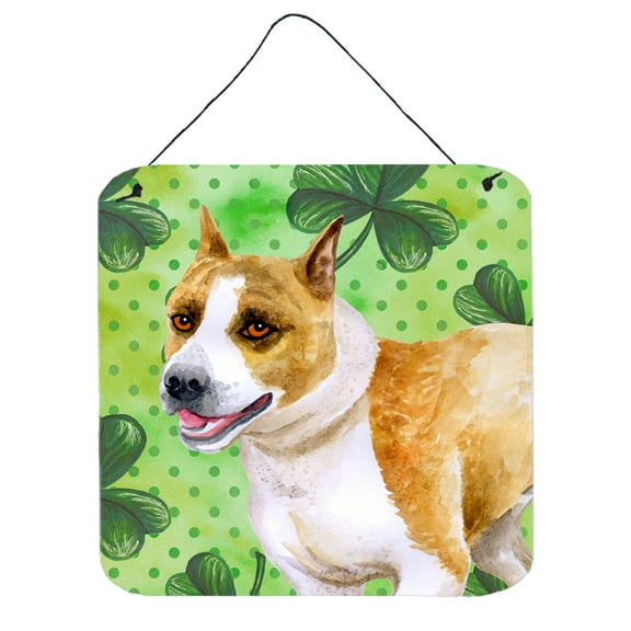 American Staffordshire St Patricks Wall or Door Hanging Prints Green