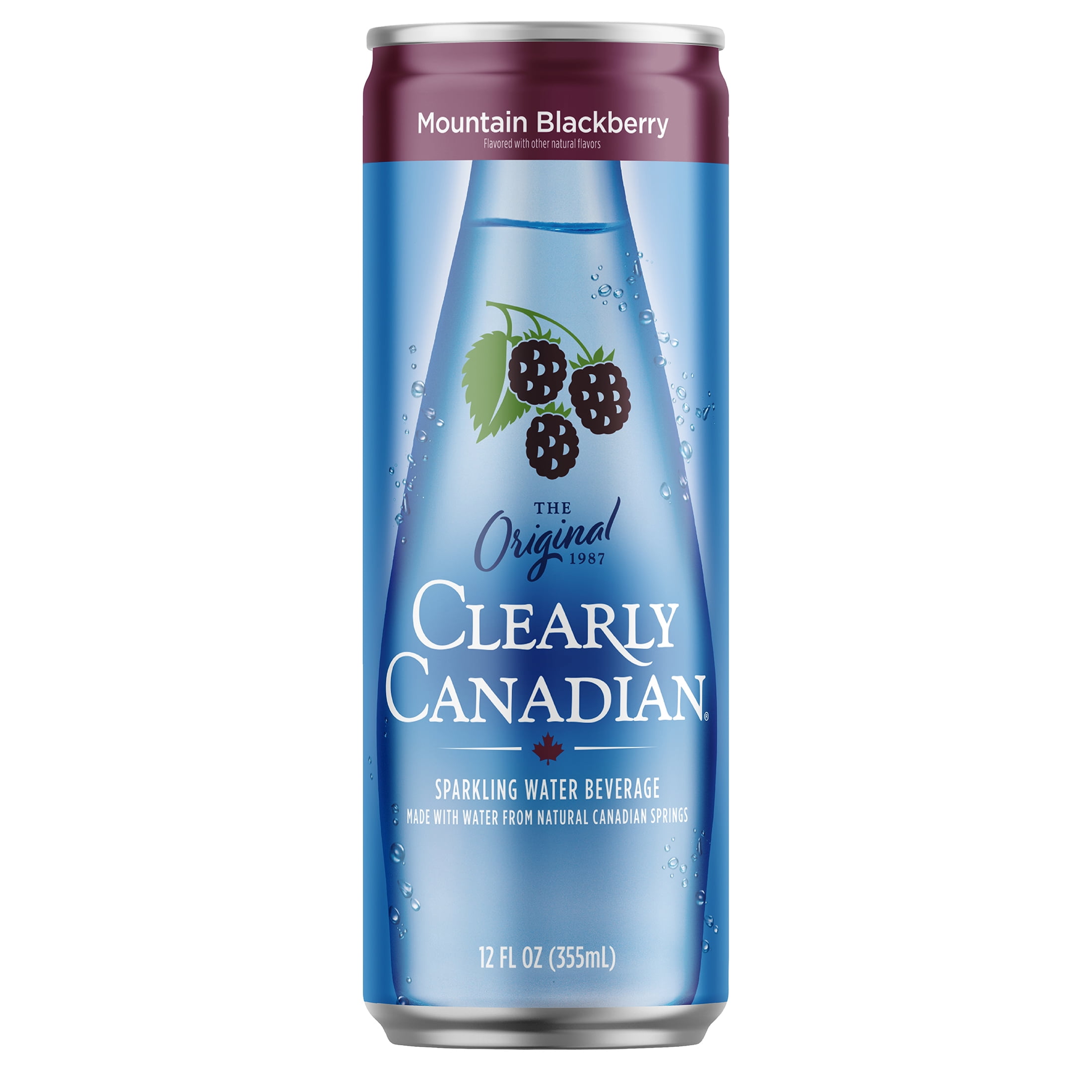 Clearly Canadian Mountain Blackberry Sparkling water, 24-Pack, 12 oz Cans