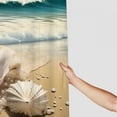 thumbnail image 3 of Chilfamy Seashell Sandy Beach Wave Shower Curtain Cloth Fabric Bathroom Decor Set with Hooks 100% Polyester Waterproof Washable Shower Curtain for Bathroom 69x72, 3 of 7