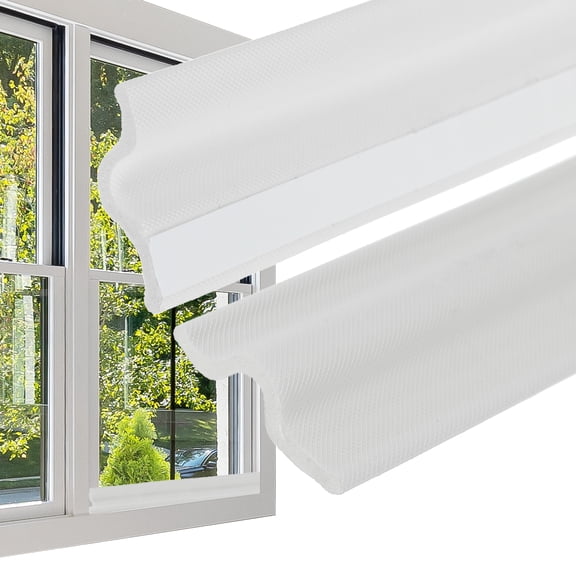 REGALWOVEN 26 Feet Window Weather Stripping Door Seal Self Adhesive PU Foam Weather Strip White