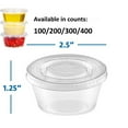 thumbnail image 1 of 300 sets 2 oz Clear Plastic Jelly Wine Glass Container with Snap Leakproof Lipped - Jello Shooter Shot Cups - Compact Food Storage for Dispensing Control sauce, liquid, dip, 1 of 7