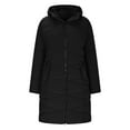 thumbnail image 3 of JGGSPWM Women's Warm Fleece Lined Parka Jacket Lightweight Thicken Down Coats with Hood for Winter Black 2XL, 3 of 8