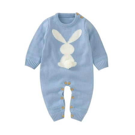 

Autumn Winter Cute Bunny Pattern One-Pieces 0-24M Baby Knitted Sweater Rompers Soft Bodysuits Toddler Outfits Clothes