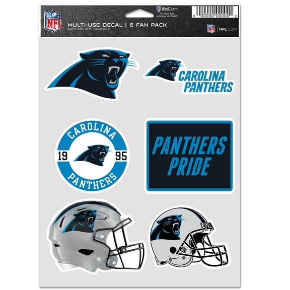 NFL Carolina Panthers Prime 5" x 7.75" Six Fan Decal