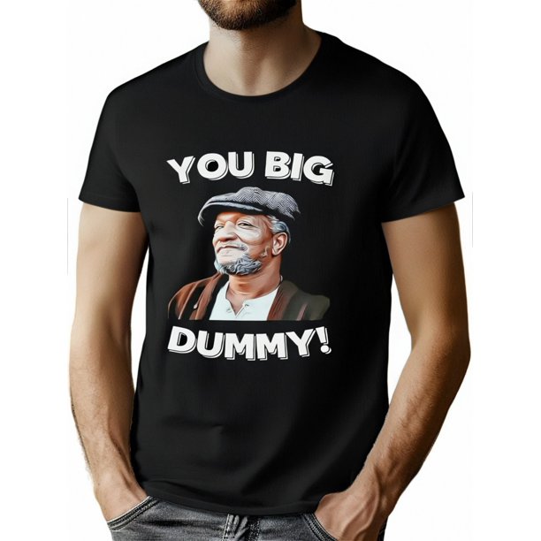 Camiseta informal de cuello redondo para hombre (1 pieza) - 100 % algodón, estampado "You Big Dummy", ligera y transpirable, manga corta, ligeramente elástica, transferencia de calor digital, ideal pa