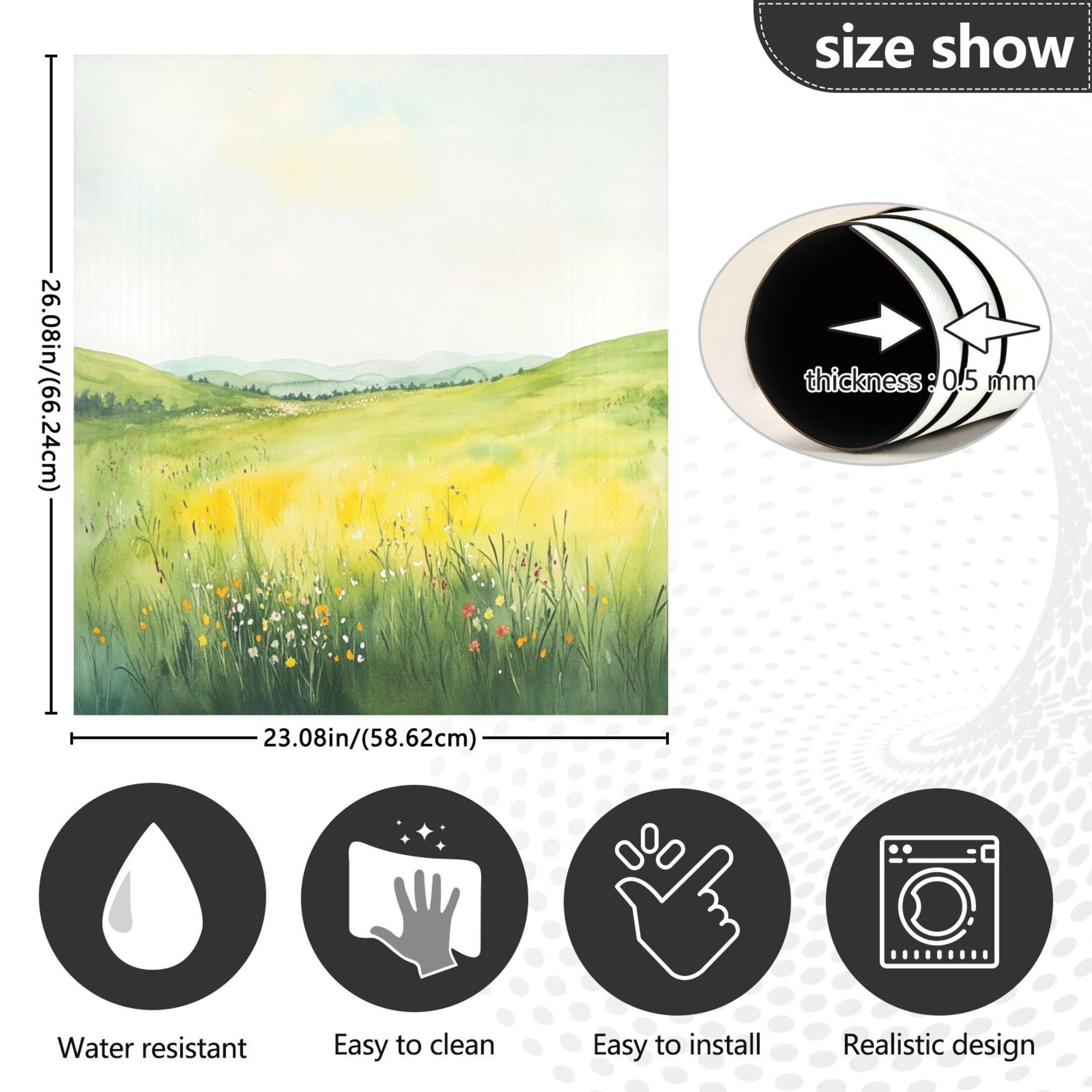 Dishwasher Magnetic Sticker 23x26 Inch Refrigerator Magnetic Sticker Washing Machine Magnetic Sticker Kitchen Panel Magnetic Sticker Home Decor Sea Of Flowers