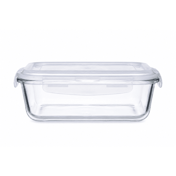 Con-Tact Rectangular Borosilicate Glass Container with Opaque Latch 4.4c