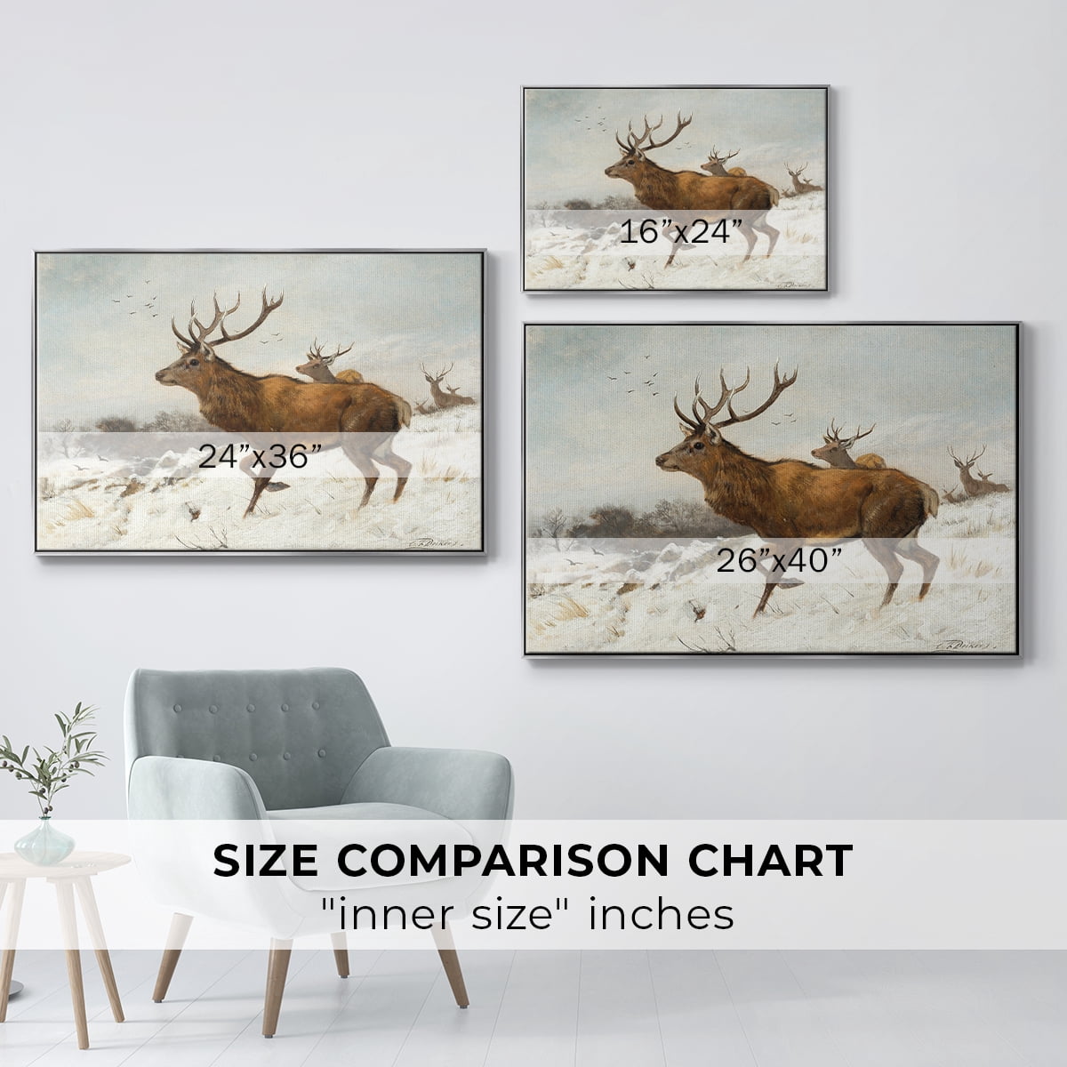 Vintage Animal Print-V By Wexford Home Framed in Silver Wood Gallery Wrapped Canvas 27 in. x 41 in.