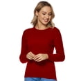 thumbnail image 2 of LANPULUX Chandail en Laine Mérinos 100 % pour Femmes, Manches Longues, Col Roulé, Col Rond, 2 of 6