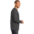 thumbnail image 3 of Port & Company Long Sleeve Essential T-Shirt. Charcoal. 2XL., 3 of 4