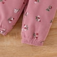 thumbnail image 5 of XUELUO Baby Girls Outfit Sets Long Sleeve Ruffle Bow Bodysuit + Pants + Headband 3-Piece Early Spring Soft Daily Clothes, 5 of 9