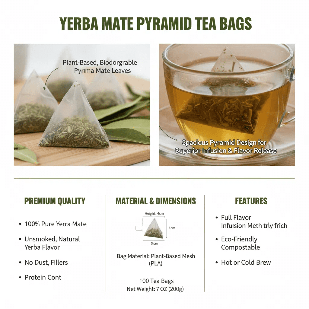 DIET COOKER Premium Organic Yerba Mate Tea Bags –100 Count Natural Energy & Detox Herbal Tea, Coffee Alternative, Kosher, Non-GMO, Gluten-Free, Unsmoked Bulk Bags, Yerba Mate Supplement