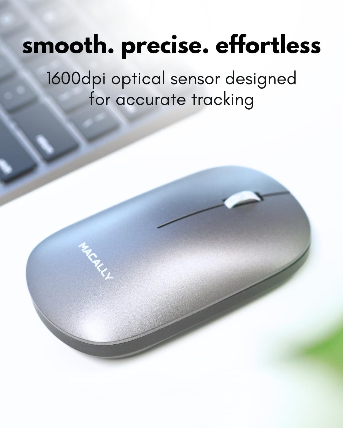 Macally Apple Wireless Keyboard and Mouse for Mac - Dual Mode (Bluetooth + Wired) - Multi-Device, Rechargeable - Mini Wireless Keyboard and Mouse for MacBook, iPad, Mac Mini/Air/Pro (Space Gray)