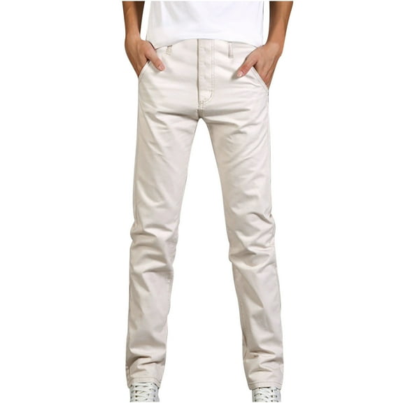 Wyongtao Jeans Pants Slim Fit Comfy Stretch Jeans Pants for Men, Skinny Jeans Stretch Fit,White XL