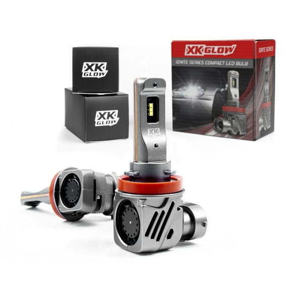 XK Glow Headlight Bulb XK045005-HB3 Ignite Series; HB3; LED Bulb; 24 Watt; 9 To 32 Volt; White Beam Color; 2200 Lumens; 6000K Light Color Temperature; Set Of 2; With Active Cooling Fan