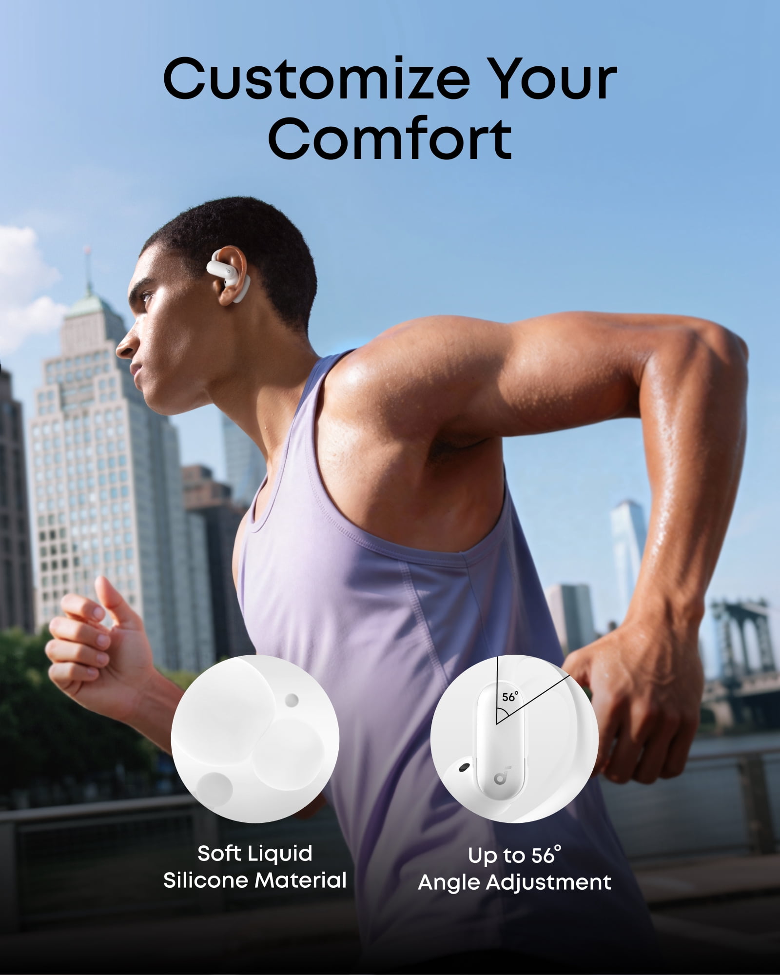 Soundcore AeroFit 2 Pro by Anker, Open-Ear with Semi-In-Ear Active Noise Cancellation, Dual-Form Earbuds, Adjustable Ear Hooks, Hi-Res, LDAC, 4-Mic AI Clear Calls, IP55 Water-Proof, Wireless Charging