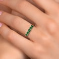 thumbnail image 4 of Gem Stone King 1.50 Ct Round Green Nano Emerald 18K Rose Gold Plated Silver Ring, 4 of 6