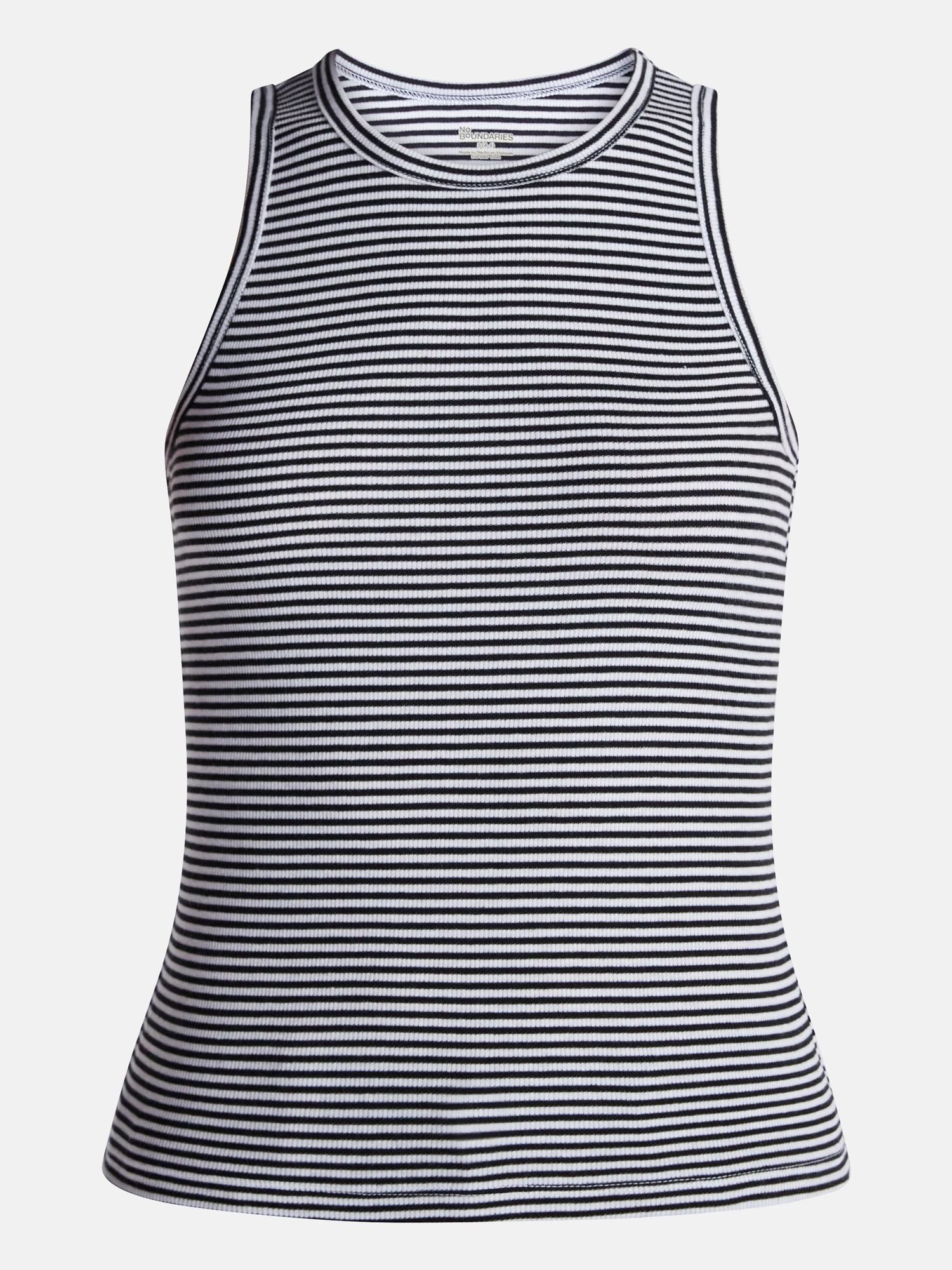No Boundaries Ribbed High Neck Tank Top, Women's XXS-XXL