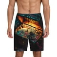 thumbnail image 1 of Balery Underwater Treasure Chest Pantalones cortos de pijama de punto de algodón para hombre con cinturilla y bolsillos-3X-Large, 1 of 6