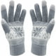 thumbnail image 1 of HÖTER Guantes de invierno con estampado de flores de nieve que mantienen el calor con pantalla táctil para mujeres y hombres (gris), 1 of 5