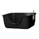 thumbnail image 2 of Caja de arena para mascotas con tapa abierta, arenero portátil para gatos, bandeja antisalpicaduras Negro, 2 of 9