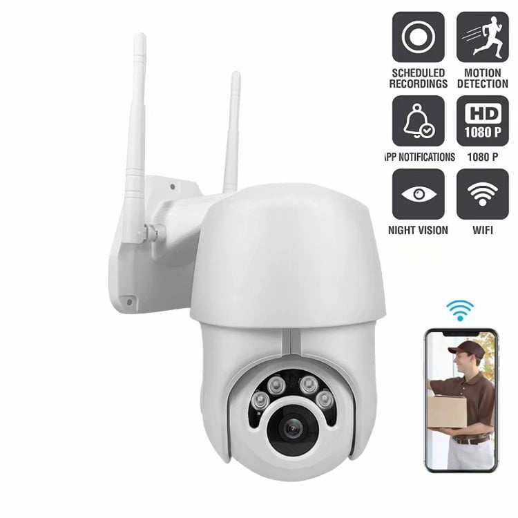 2K Security Camera Outdoor Pan & Tilt 360° View with Motion Detection Wireless Wi-Fi Home Security System Smart Alerts,Micro SD Card&Cloud Storage 3MP Color Night Vision Video Surveillance Cameras 