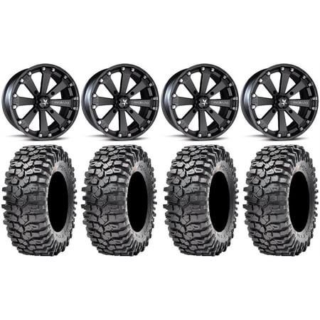 MSA Black Kore 14 UTV Wheels 35 Roxxzilla Tires Yamaha Viking Wolverine YXZ1000R